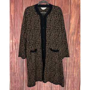 Exclusively Misook Cardigan Sweater Duster Jacket Lagenlook Animal Print Size 3X